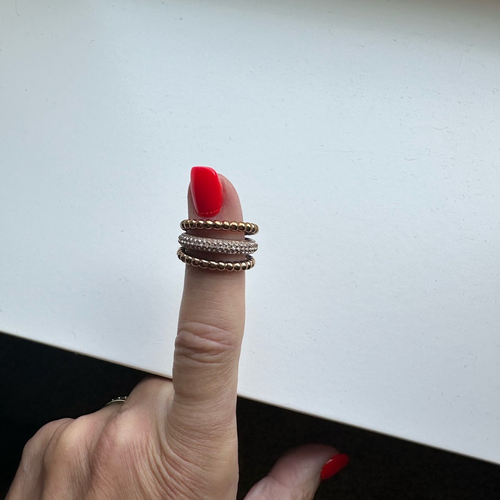 Swarovski Gold and Silver Stacked Ring Set